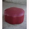 Burgundy Faux Leather Pouf