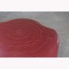 Burgundy Faux Leather Pouf