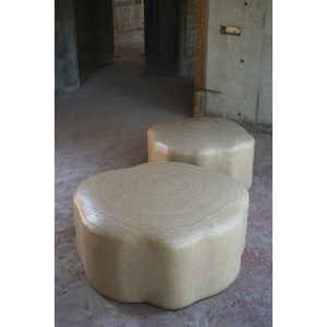 Hemlock Faux Leather Pouf