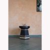 Black wooden side table
