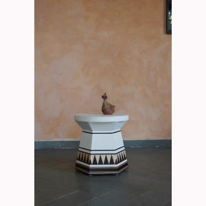 White wooden stool