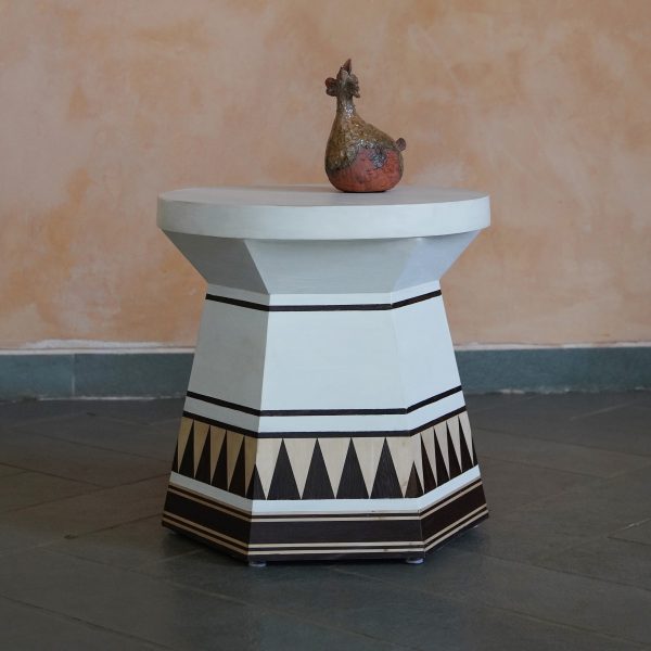 Chalk white wooden stool II