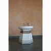 Chalk white wooden stool