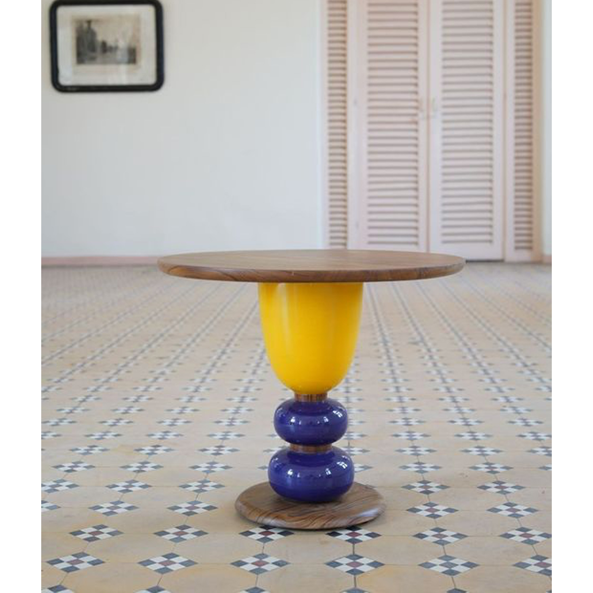 Small Teak Round wooden side table