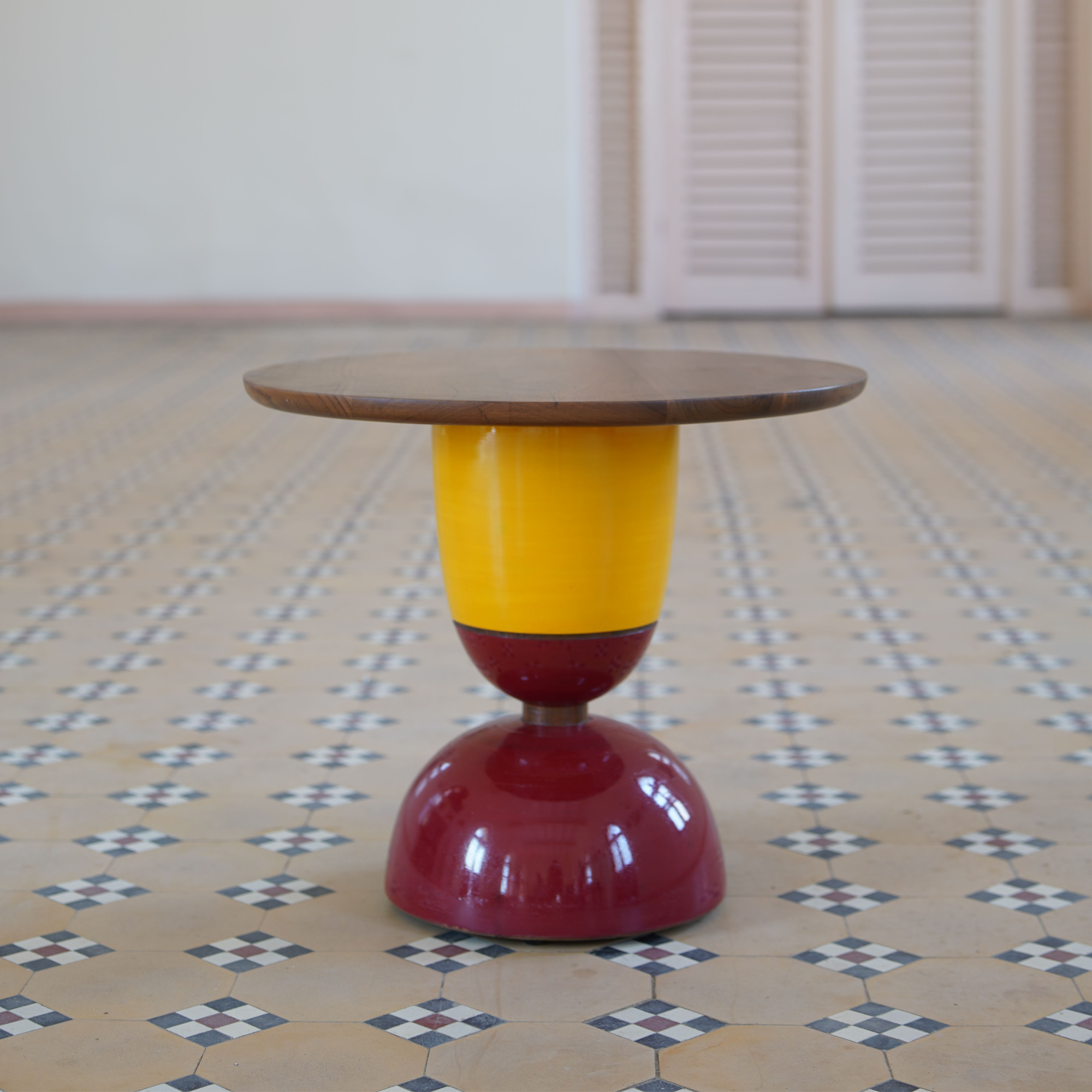 Small wood side table round