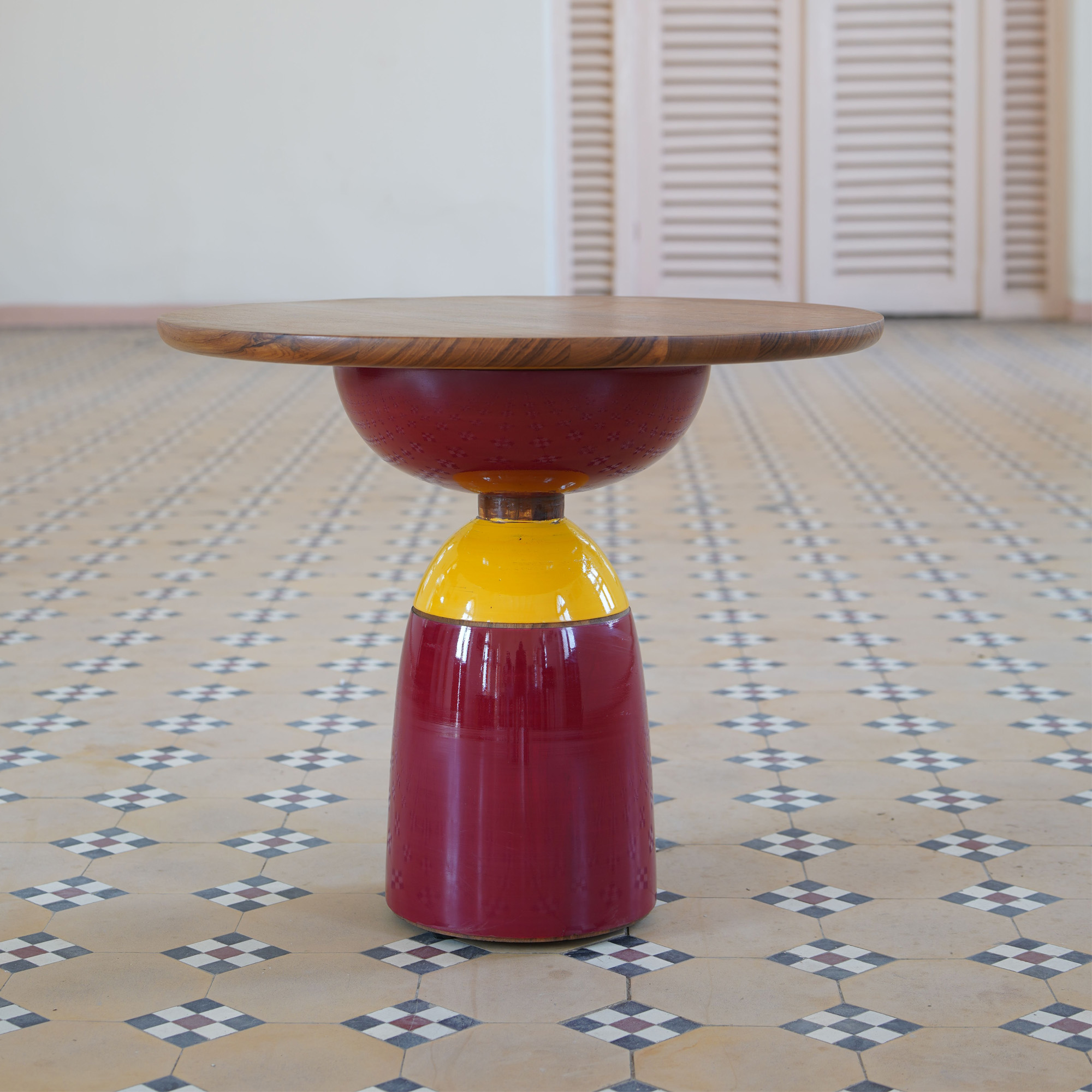 Small round side table